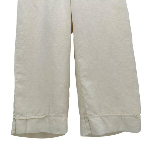 J. Jill Linen Ivory Lined Crop  Wide Leg Pants Womens 8 - Picture 3 of 9